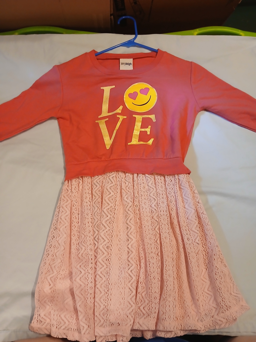 jerry kaye Pink 'Love' Lace Skirt Long-Sleeve Dress for Girls